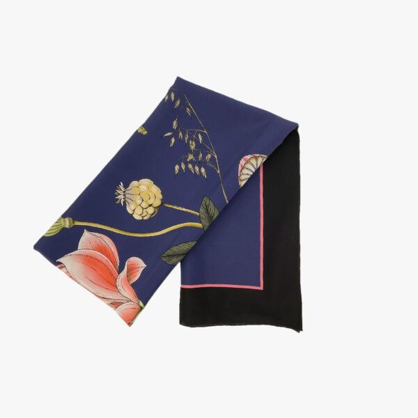 FOULARD FLOWER, BLAU, SEIDE