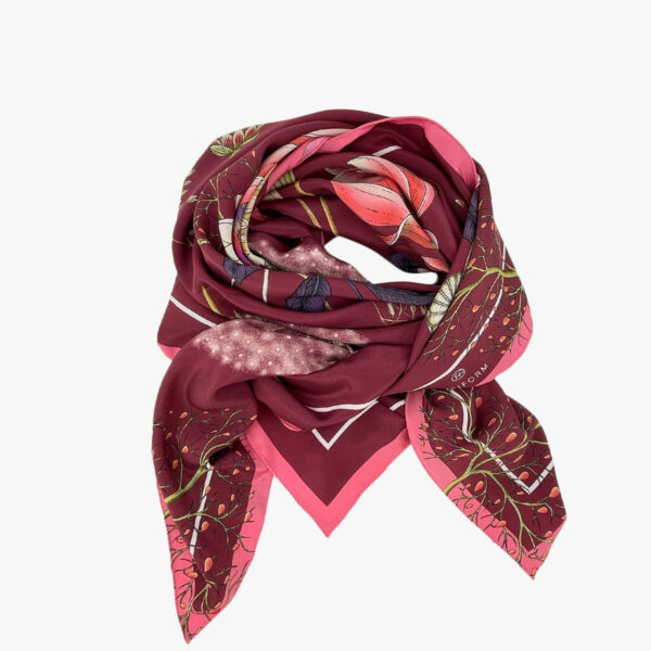 FOULARD FLOWER, ROT, SEIDE