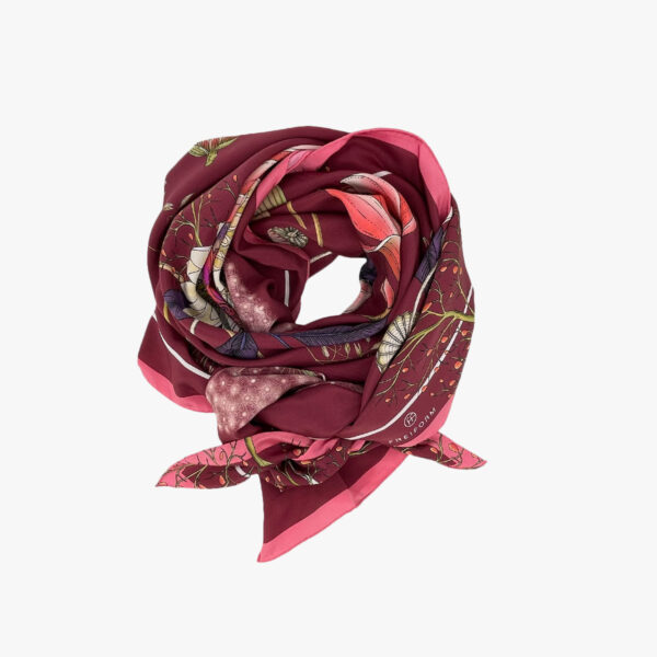 FOULARD FLOWER, ROT, SEIDE