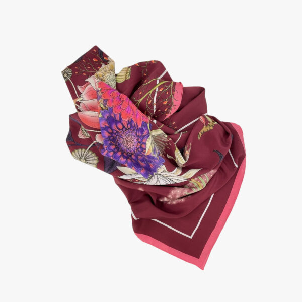 FOULARD FLOWER, ROT, SEIDE