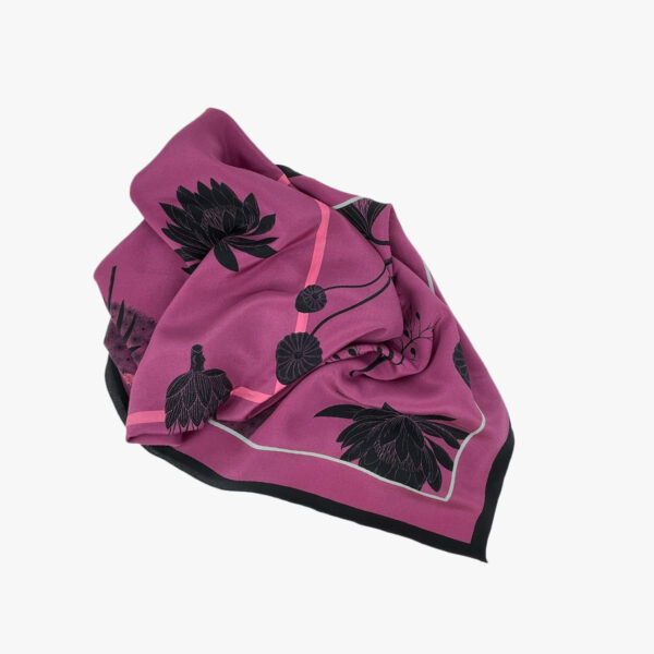 FOULARD FLOWER, BORDEAU, SEIDE