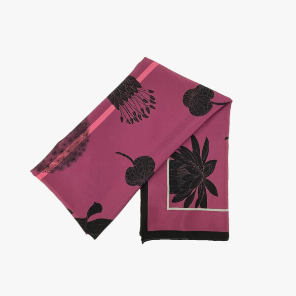 FOULARD FLOWER, BORDEAU, SEIDE