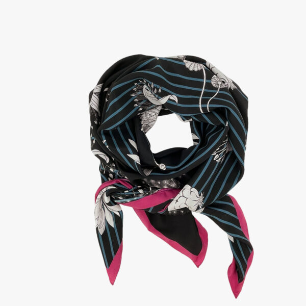 FOULARD FLOWER, SCHWARZ, SEIDE