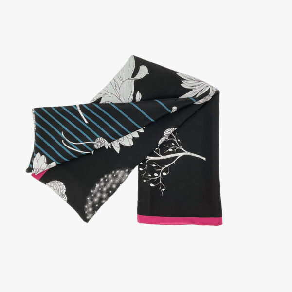 FOULARD FLOWER, SCHWARZ