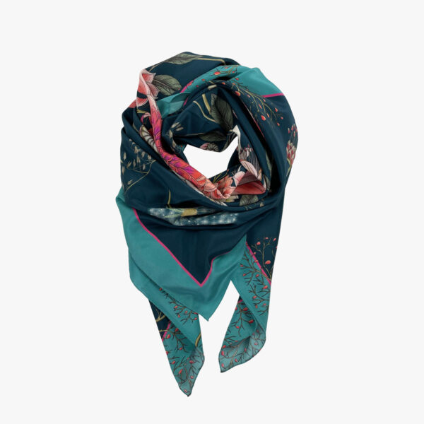 FREIFORM FOULARD, FLOWER, GRÜN