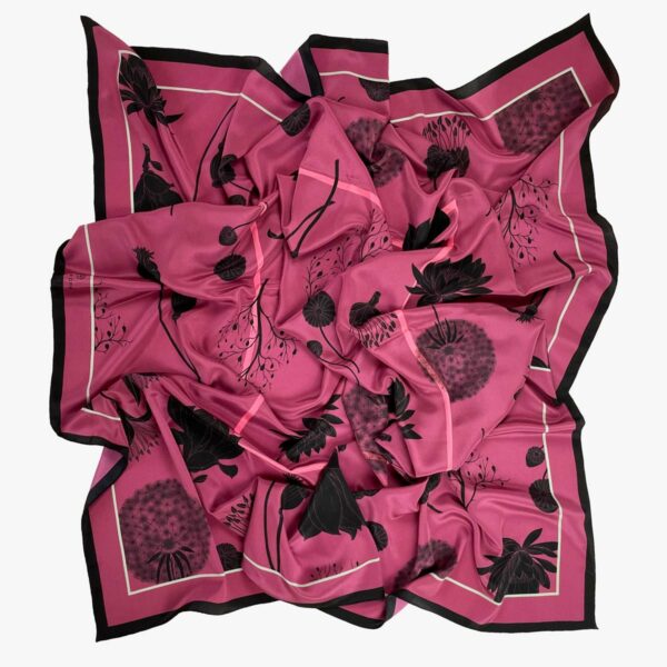 FOULARD FLOW, BORDEAUX, 132 CM X 132 CM, SEIDE