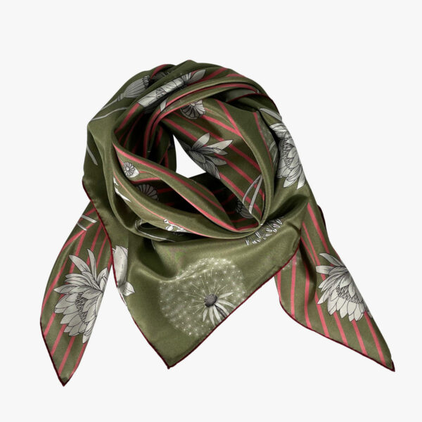 FREIFORM FOULARD, FLOW OLIV/KORALL