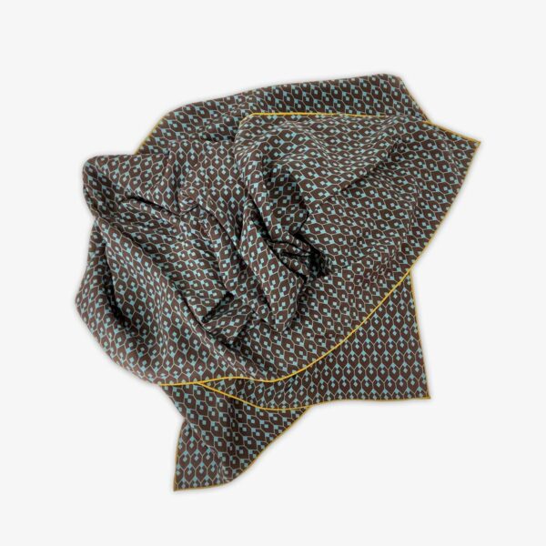 FOULARD GEO-1, BRAUN/BLAU, SEIDE