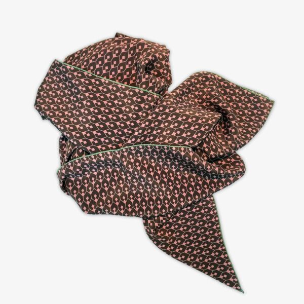 FOULARD GEO-1, FLAMINGO/BRAUN, SEIDE