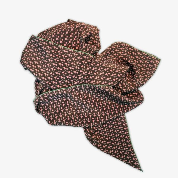 FOULARD GEO-1, FLAMINGO/BRAUN, SEIDE