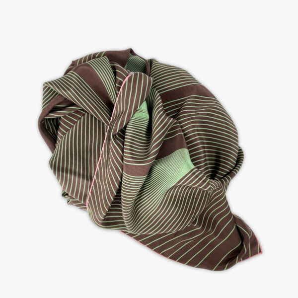 FOULARD WAVE, BRAUN/FROSTGRUEN, SEIDE