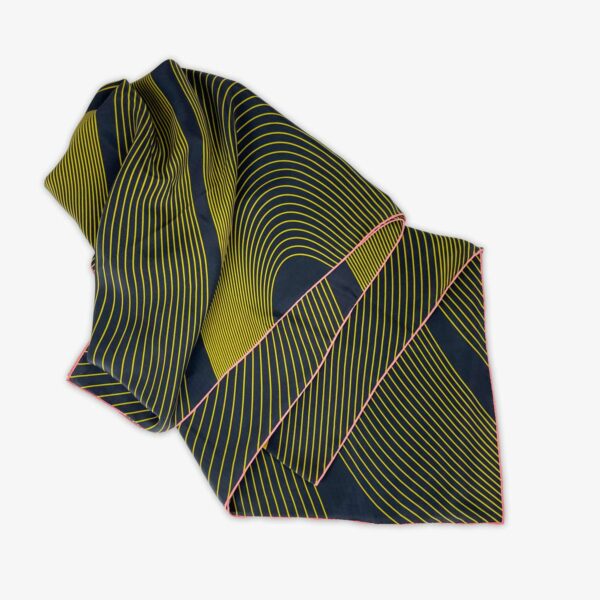 FOULARD WAVE, DUNKELBLAU/GELB, SEIDE