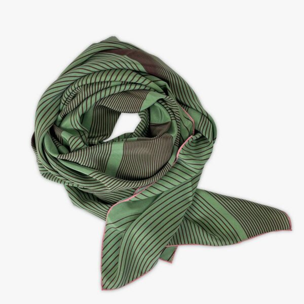 FOULARD WAVE, FROSTGRUEN/BRAUN, SEIDE