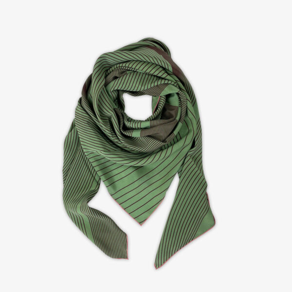 FOULARD WAVE, FROSTGRUEN/BRAUN, SEIDE