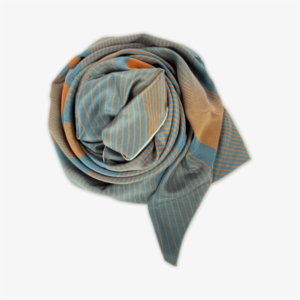 FOULARD WAVE, PETROL/BRAUN, SEIDE