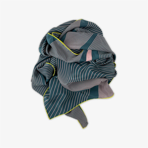 FOULARD WAVE, PETROL/ROSA, SEIDE