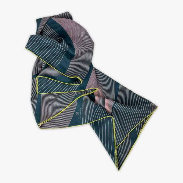 FOULARD WAVE, PETROL/ROSA, SEIDE