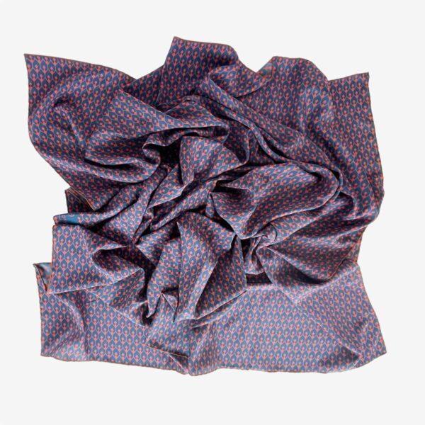 FOULARD GEO, BLAU/ROT, 132 CM X 132 CM